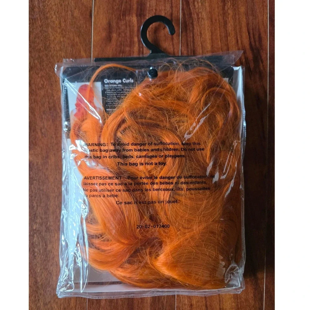 Spirit Halloween Orange Curls Long Wavy Synthetic Costume Wig Cosplay Wig